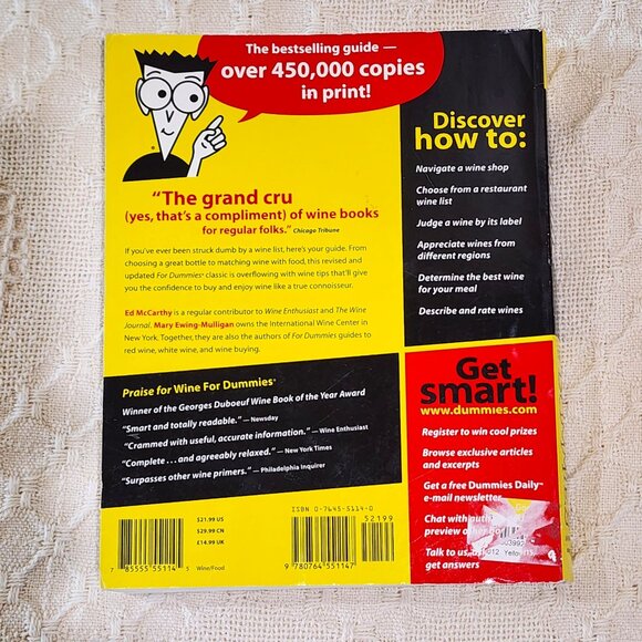Wine for Dummies 2nd Edition by Mary Ewing-Mulligan and Ed McCarthy  (1998) - Picture 4 of 10
